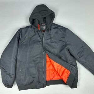 Hawke & Co Black and Orange Hooded Bomber Jacket